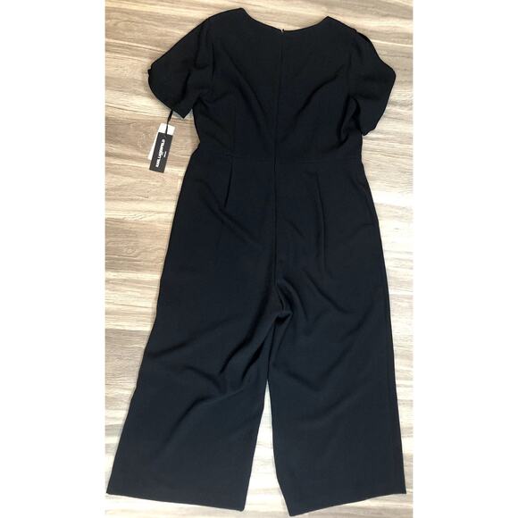 Karl Lagerfeld Paris Womens Black V-Neck Jumpsuit  Size 16 -NWT - Picture 2 of 11